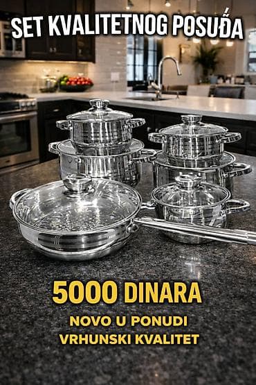 šerpe sa duplim dnom: Set kvalitetnog posuđa – vrhunski kvalitet Cena: 5000 dinara Novo u — 1