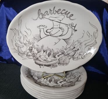 silikonski set za kuhinju: Servis vintaz Ironstone za rostilj i dr. Tanjiri su perfektni (novi) — 1