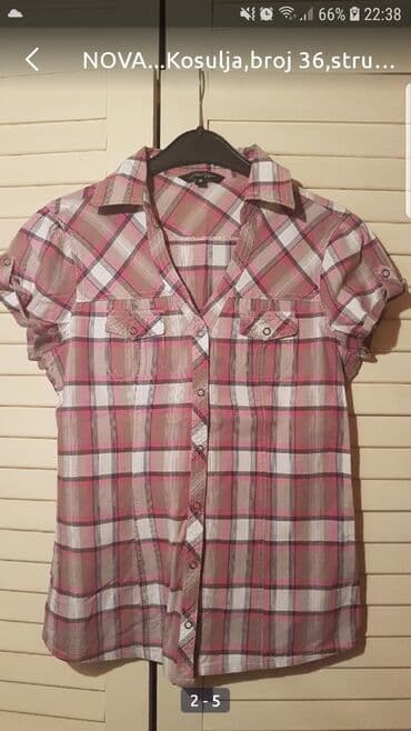S (EU 36), Cotton, Plaid, color - Multicolored