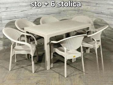 komode sa staklenim vratima: Sto sa 6 stolica — 2