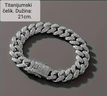 srebro 585: Lančana narukvica, Materijal: Cirkon, Titanijum — 2