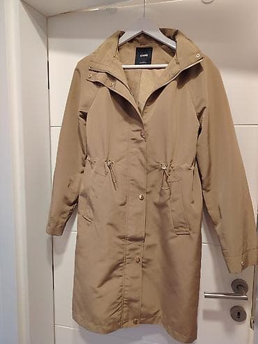 parka s: Ženska parka/jakna sa kapuljačom – karamel/bež boja - Kroj do kolena — 7