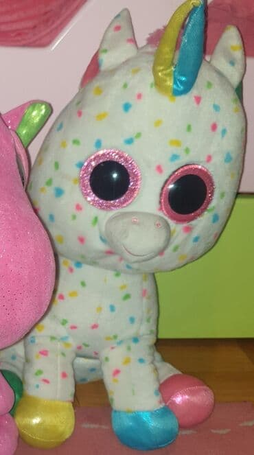svetleca haljina za devojcice: TY BEANIE BOOS jednorog original plisana igracka Harmony. Ogromna — 4