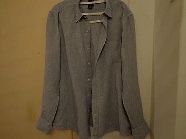 Radna odeća: AKCIJA!INDIJSKA LANENA MUSKA KOSULJA Kosulja na pruge,plavicaste — 1