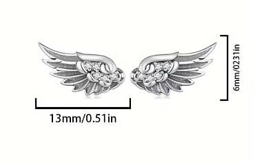 sterling silver 925 cena: Minđuše „Anđeoska krila“ – ženski pirsing/čepić - Dizajn: stilizovana — 2