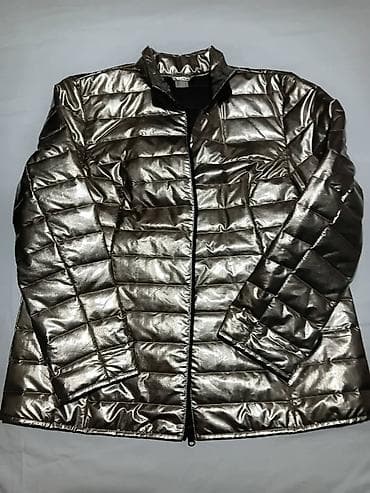 patike sa greskom: Ženska metallic puffer jakna - Boja: metalik bronzana/zlatna sa — 1