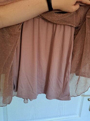 srebrne ogrlice sa cirkonima: S (EU 36), color - Pink, Cocktail, Long sleeves — 4