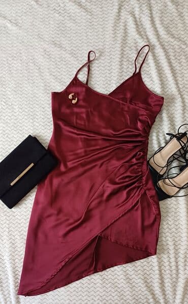 haljine secene ispod grudi: Pretty L (EU 40), color - Burgundy, Evening, With the straps — 1