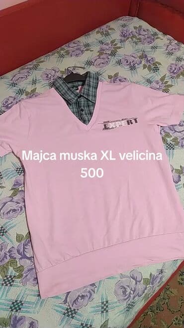 torba i kacketi: Muške majice – različiti modeli i veličine 1) Svetloružičasta majica — 1
