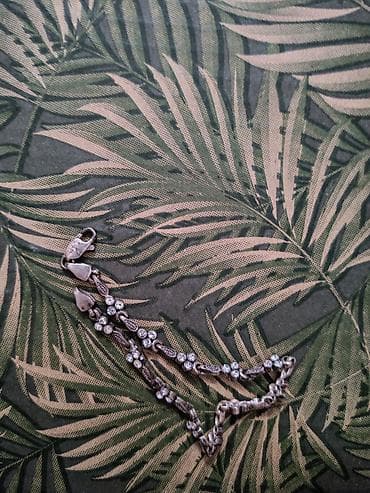 srebrno lance zensko: Srebrna ženska narukvica sa cirkonima - Materijal: srebro u boji — 2