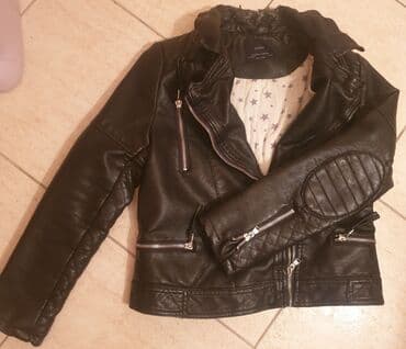 vuneni prsluci sa zlatibora: ZARA kozna jakna bajkerka 11-12 godina 152 cm, girls biker jacket — 11