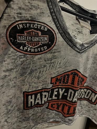 super playboy: Vintage originalni Harley-Davidson top sa cirkonima, kraći kroj — 3
