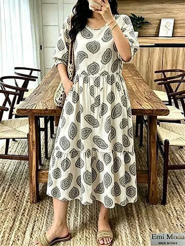bele boho haljine: Letnja midi haljina Emi Moda – Made in Italy - Kroj: midi dužina — 5