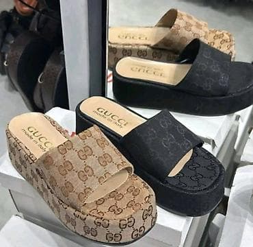 papuče platforma: Gucci ženske platforme/klompe sa širokim gornjištem - Model: klizne — 1