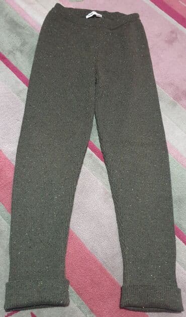 helanke sa visokim strukom: KOTON vunene zimske pantalone helanke. Maslinasto zelene boje — 3