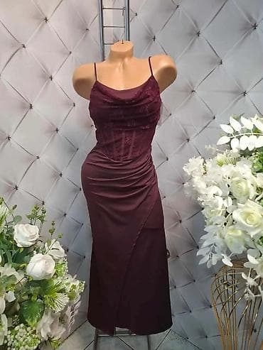 Elegantna duga haljina sa korset-topom i tankim bretelicama -