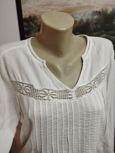 c a tunike: M (EU 38), Jednobojni, bоја - Bela — 2