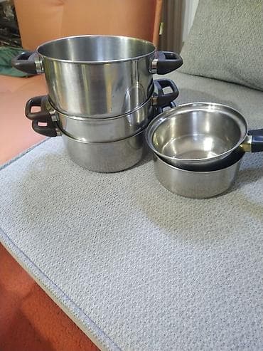 slavski komplet: Set inox posuđa 18/10 – lonci i šerpe sa poklopcem korisceni par puta — 3