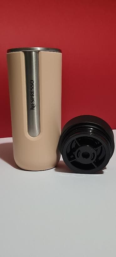kante za smece: Nespresso Nomad termo putna šolja u krem boji.  - Materijal: Nerđajući — 8