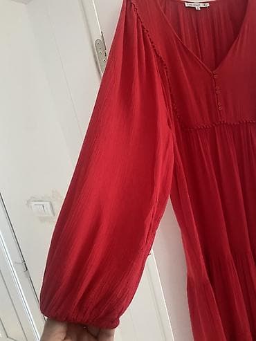 pull i bear: Duga crvena haljina – Flash Woman, veličina XL - Model: boho/oversize — 5