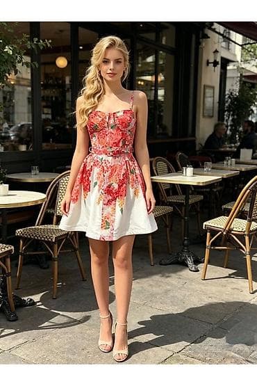 stefanel haljine: Letnja mini haljina sa cvetnim printom i korpe­t krojem
3300 din
S M L — 3