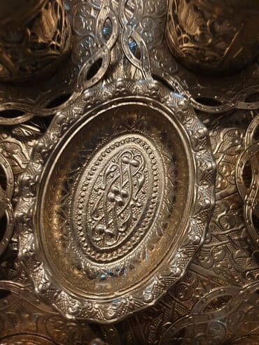 forma ideale ugaone garniture sa zicanim jezgrom: UNIKATNI SET SOLJICA RUCNA IZRADA,NERDJAJUCI CELIKUNITRASNJIST — 4