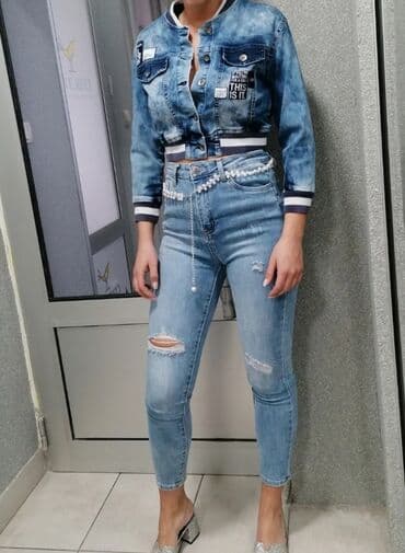 džeparice pantalone: Nove predivne farmerice Vel 26 Kaiš od bisera Super model i kvalitet — 2