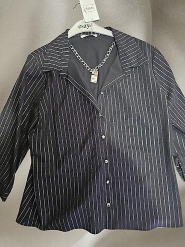 Košulje: Crna košulja sa belim pin-stripe prugama, klasičnog kroja. Razni br - — 1