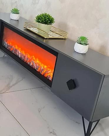 jela namestaj novi sad: TV komoda sa ugrađenim električnim kaminom - Moderan dizajn sa čistim — 3