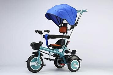 Kids' bicycles: Dečji tricikl sa ručkom za guranje i tendom 449 - 2-u-1: tricikl za — 2