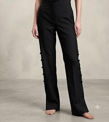 dsquared pantalone: Elegantne crne ženske pantalone sa ravnim nogavicama i diskretnim — 1