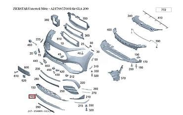auto prikolice galeb cene: HROM LAJSNA MASKA NOSAC BRANIK ZA MERCEDES BENZ GLA 180, GLA 200, GLA — 4