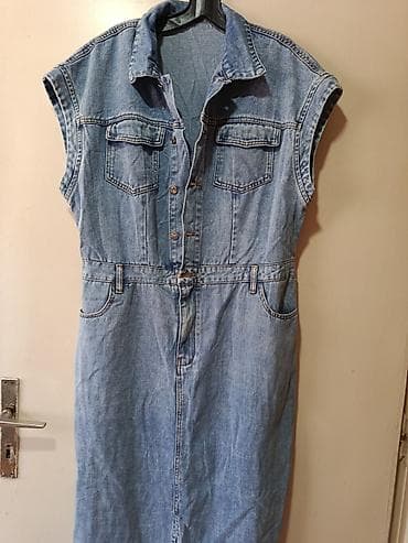 sandro ferrone haljine: Džins haljina bez rukava, svetloplava - Klasičan kroj od teksasa sa — 2