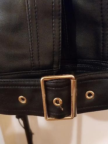 ecco zenske patike: Crna ženska jakna univerzalna odgovara za M i L od eko kože, kratkog — 3