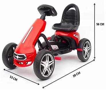 bicikle sa pomocnim tockovima: Karting mini na pedale – Crveni - Kompaktno dečje vozilo na pedale sa — 1