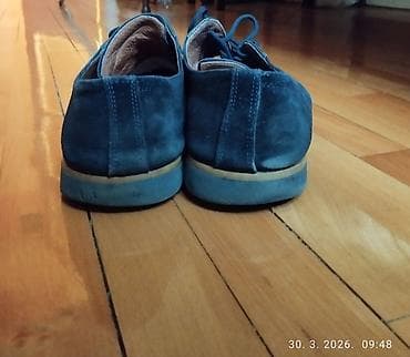 helanke do kolena: Muške cipele – plava antilop/velur koža samo nema uloške - Model — 4