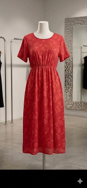 torbice za svaki dan: Haljina sa cvetnim žakard motivom, midi dužine. M L XL 2XL 3XL 🛒 — 4