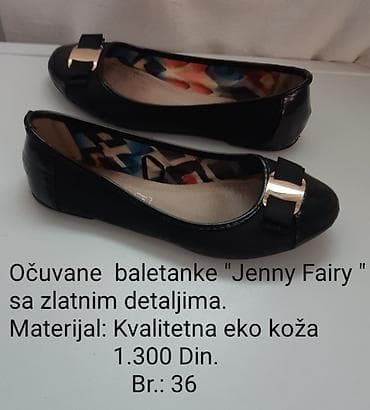 crne tn: Jenny Fairy baletanke – crne, sa zlatnim detaljima na vrhu i ukrasnom — 1