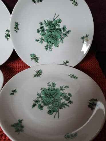 set za hranjenje od bambusa: Tacne za poslastice 1959 do 1977god. Thomas porcelan Nemacka — 4