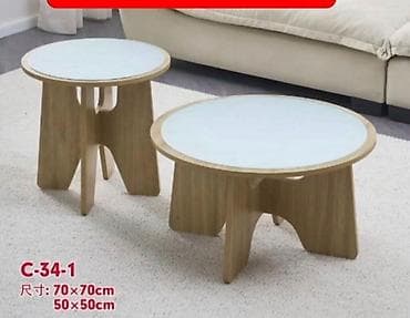 Set pomoćnih/klub stočića – model C‑34 - Dimenzije (prečnik x
