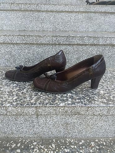crne cipele sa platformom: ENEX kozne cipele br. 38 gaziste 25,5cm.Visina stikle 7cm stabilna i — 2