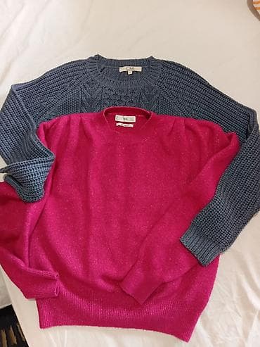 roze komplet: Dva ženska džempera 1) Mango – Wool blend - Model: klasičan džemper — 1