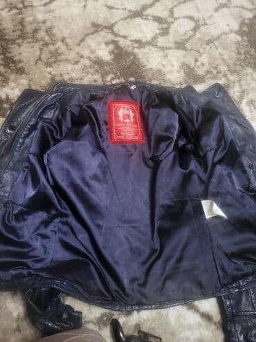 Jeans: Leather jacket Genuine leather, S (EU 48), Esprit, color - Blue — 3