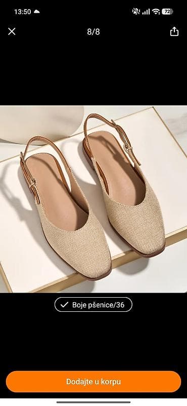 tarmak patike za kosarku: Ženske slingback baletanke – boja pšenice, veličina 36 - Elegantne — 1