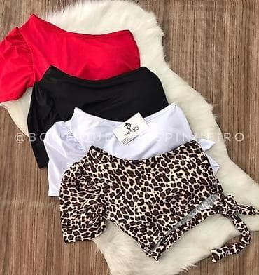 Majice crop top na vezivanje,jedan rukav,sa elastinom