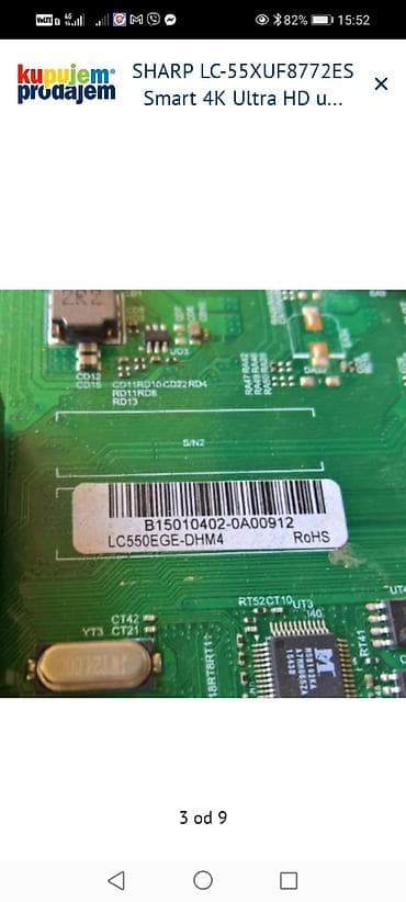 sobne antene za tv: SHARP LC-55XUF8772ES Smart 4K Ultra HD – delovi Dostupne originalne — 4