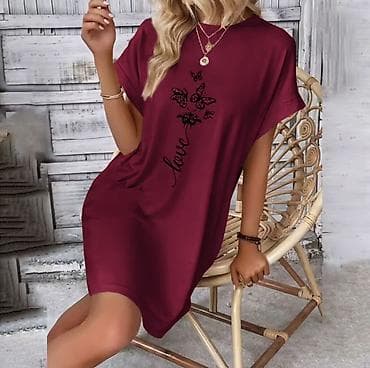 Haljine: Ženska ležerna mini haljina sa kratkim rukavima i džepovima. Ravan — 4