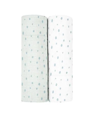 80 velicina za bebe: KikkaBoo Pelene od muslina – set 2 komada, Dots Blue (šifra: KKB1) - — 2