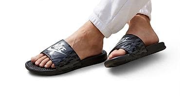 Nike muške papuče – klizači sa kamuflažnim uzorkom - Model: crne