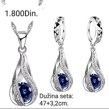 drveni nakit: Posrebreni set od dva nakita sa žigom S925 u četri boje – elegantan — 2